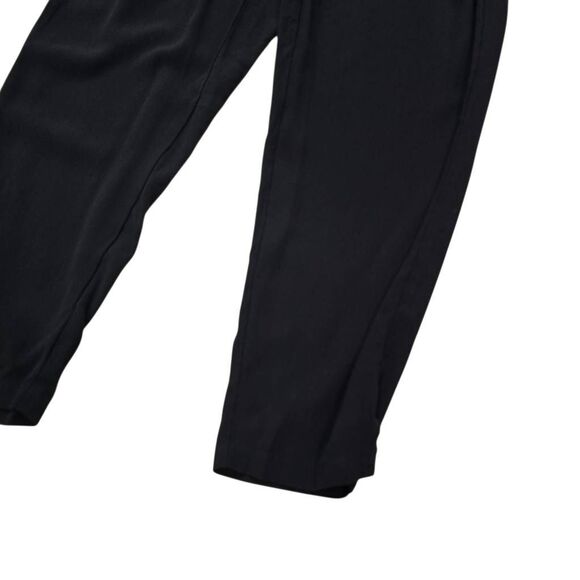 Eileen Fisher Ankle Pants Women's PM Black Silk Tapered Elastic Waist Casual - Picture 2 of 6